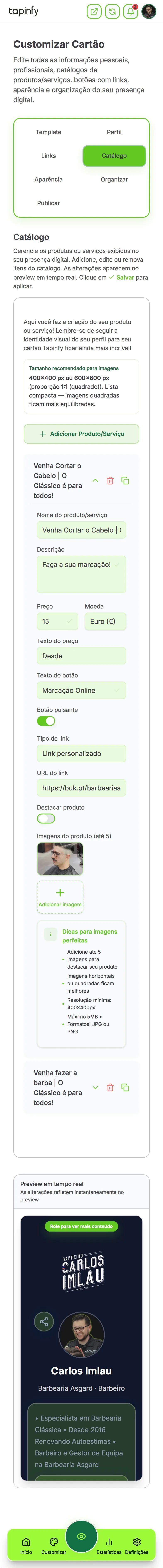 Crie o seu Catálogo